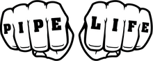 Load image into Gallery viewer, 2.75” Vinyl Cut Knuckle Tat Hard Hat Sticker
